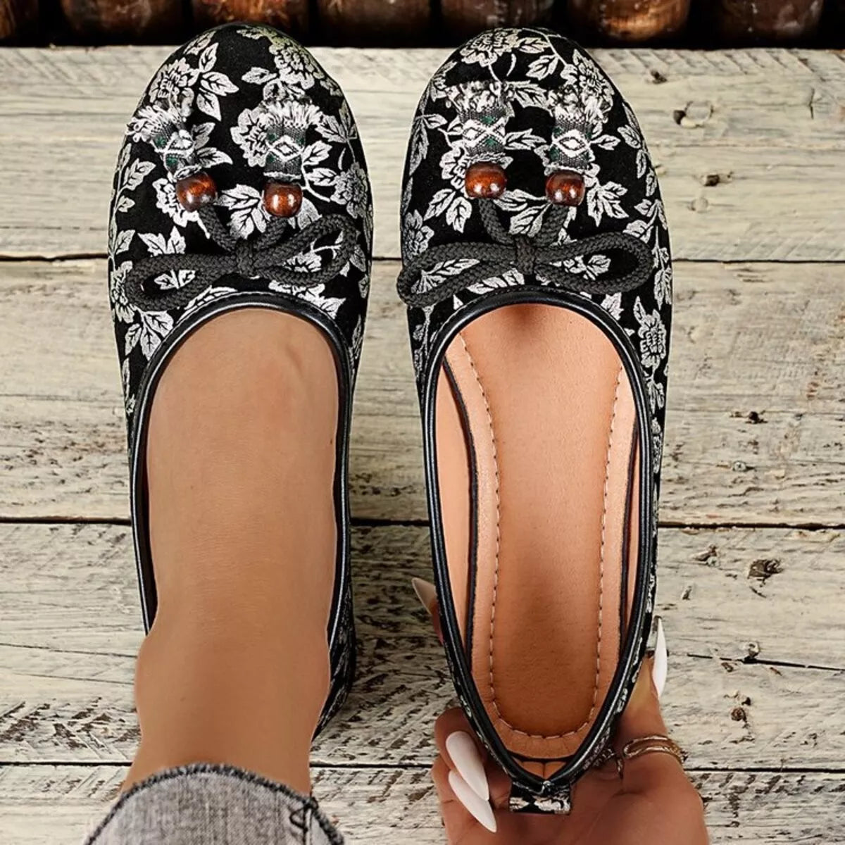 Bow Round Toe Slip-Ons