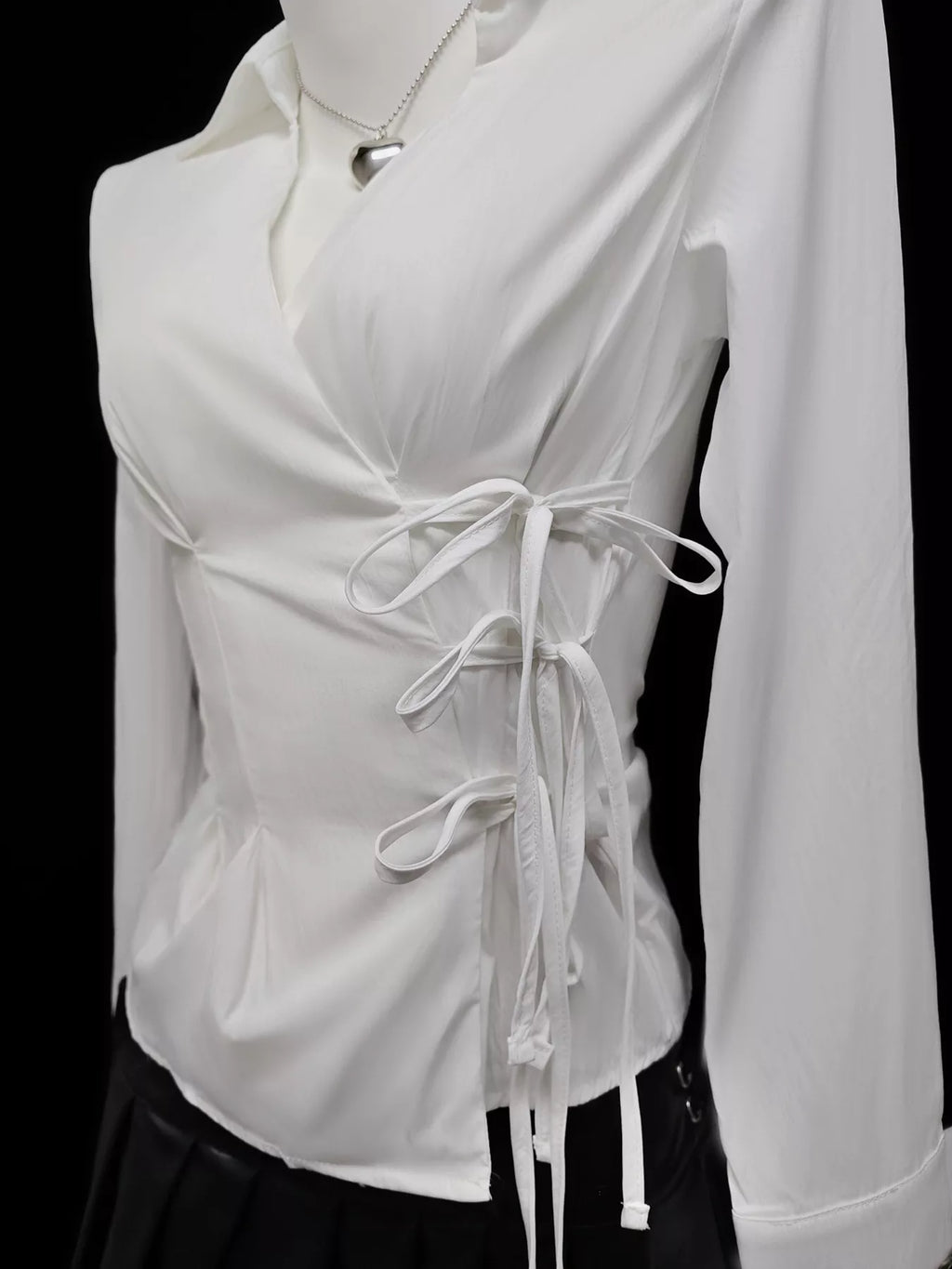 Side Tied Long Sleeve Shirt