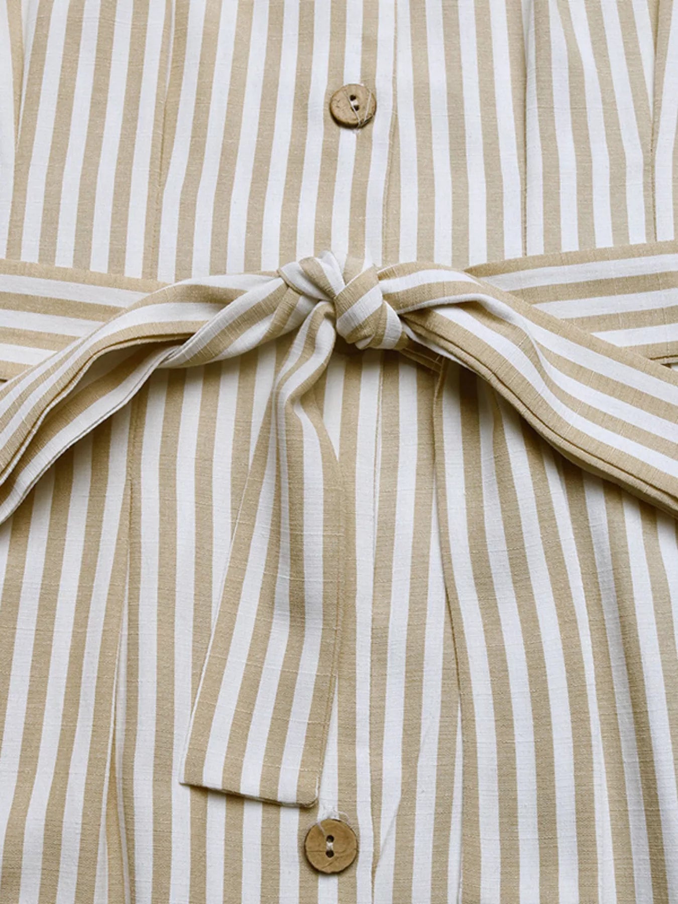 Striped Button-Front Wide Leg Jumpsuit