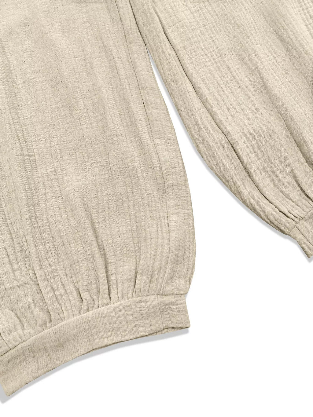 Smocked Textured Casual Pants