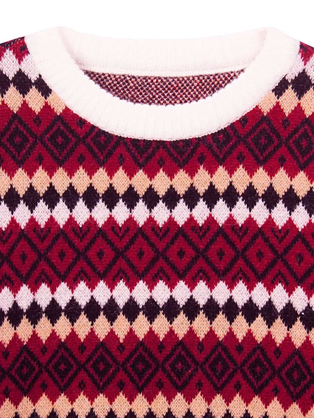 Geometric Pattern Round Neck Sweater
