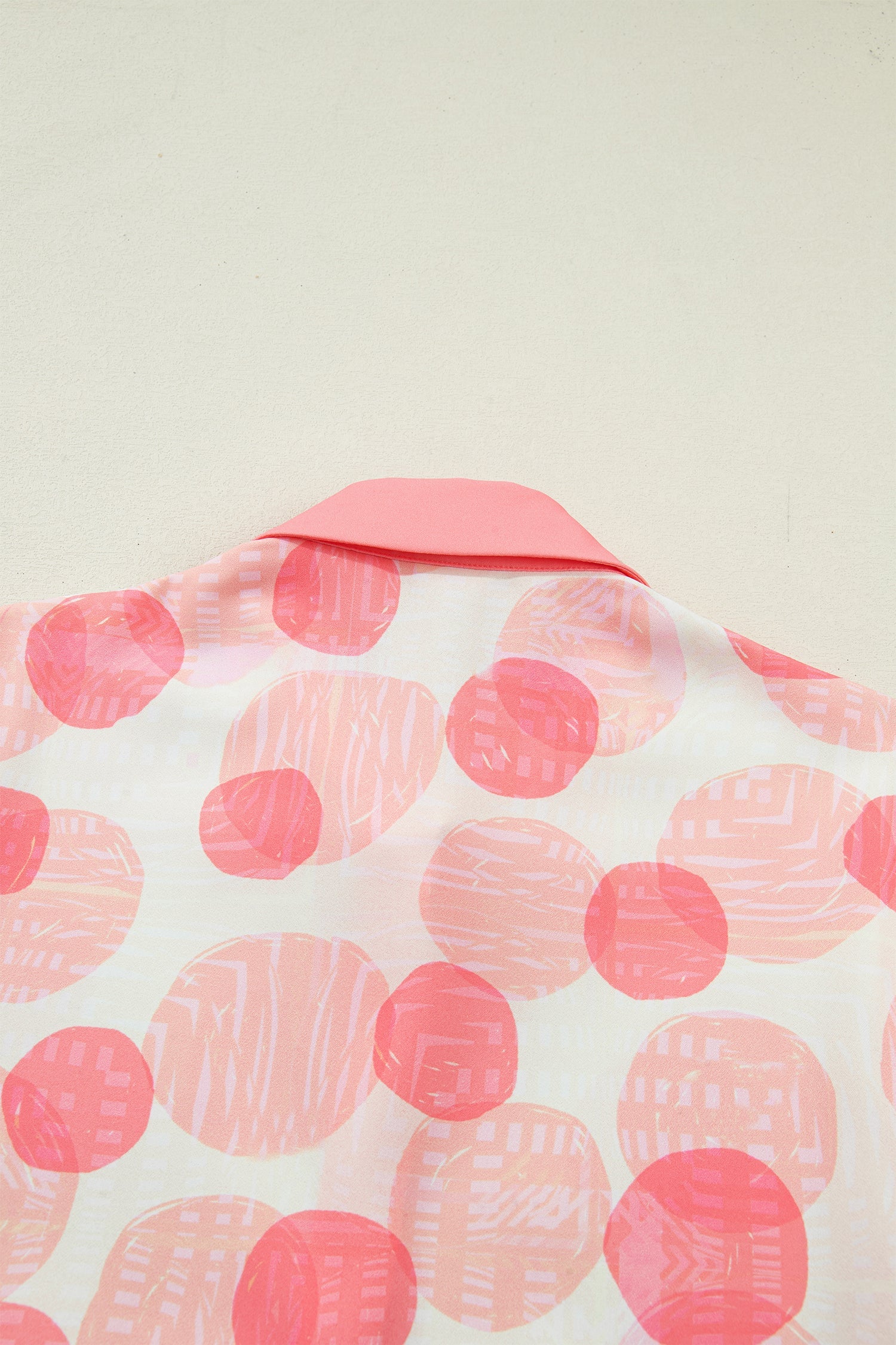 Double Polka Dot Printed Ruffle Trim Short Sleeve Babydoll Shirt