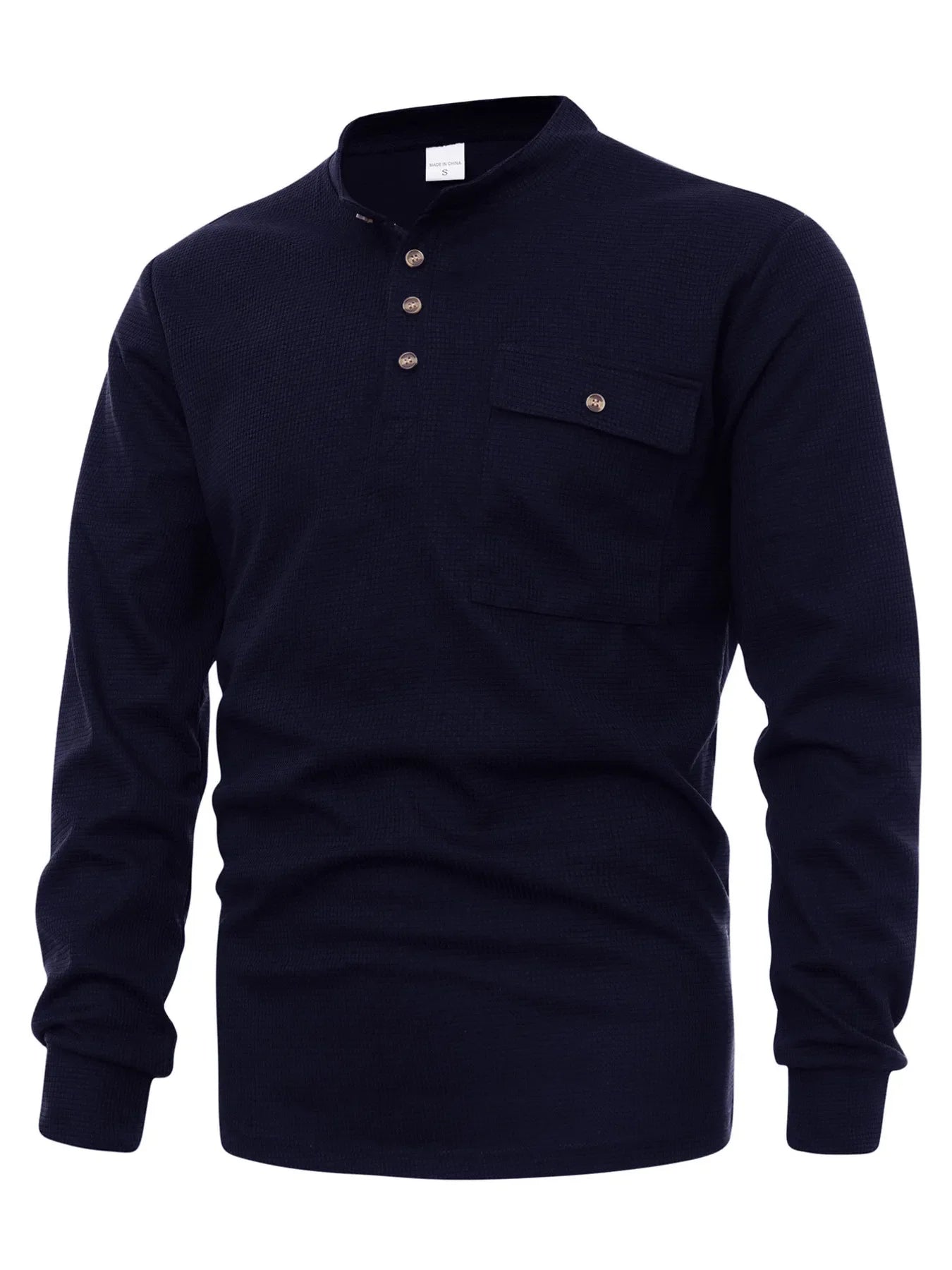 Men's Button Detail Long Sleeve T-Shirt