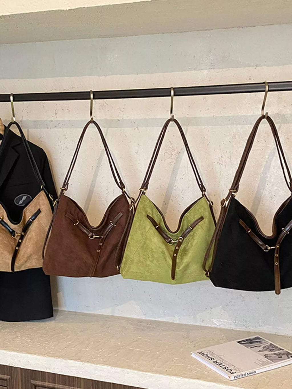 Vintage Suede Tote Bag