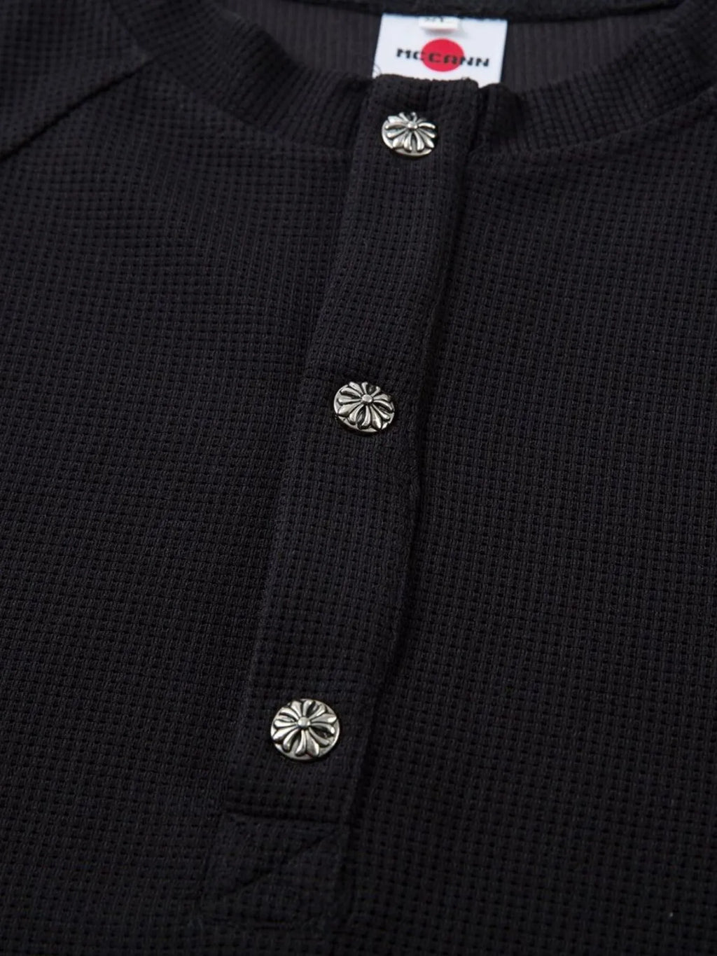Men's Henley Structured Waffle-Knit T-Shirt