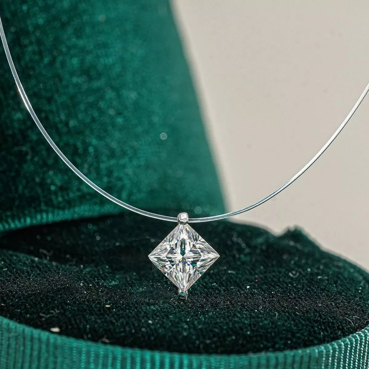 1 Carat Moissanite 925 Sterling Silver Pendant Necklace