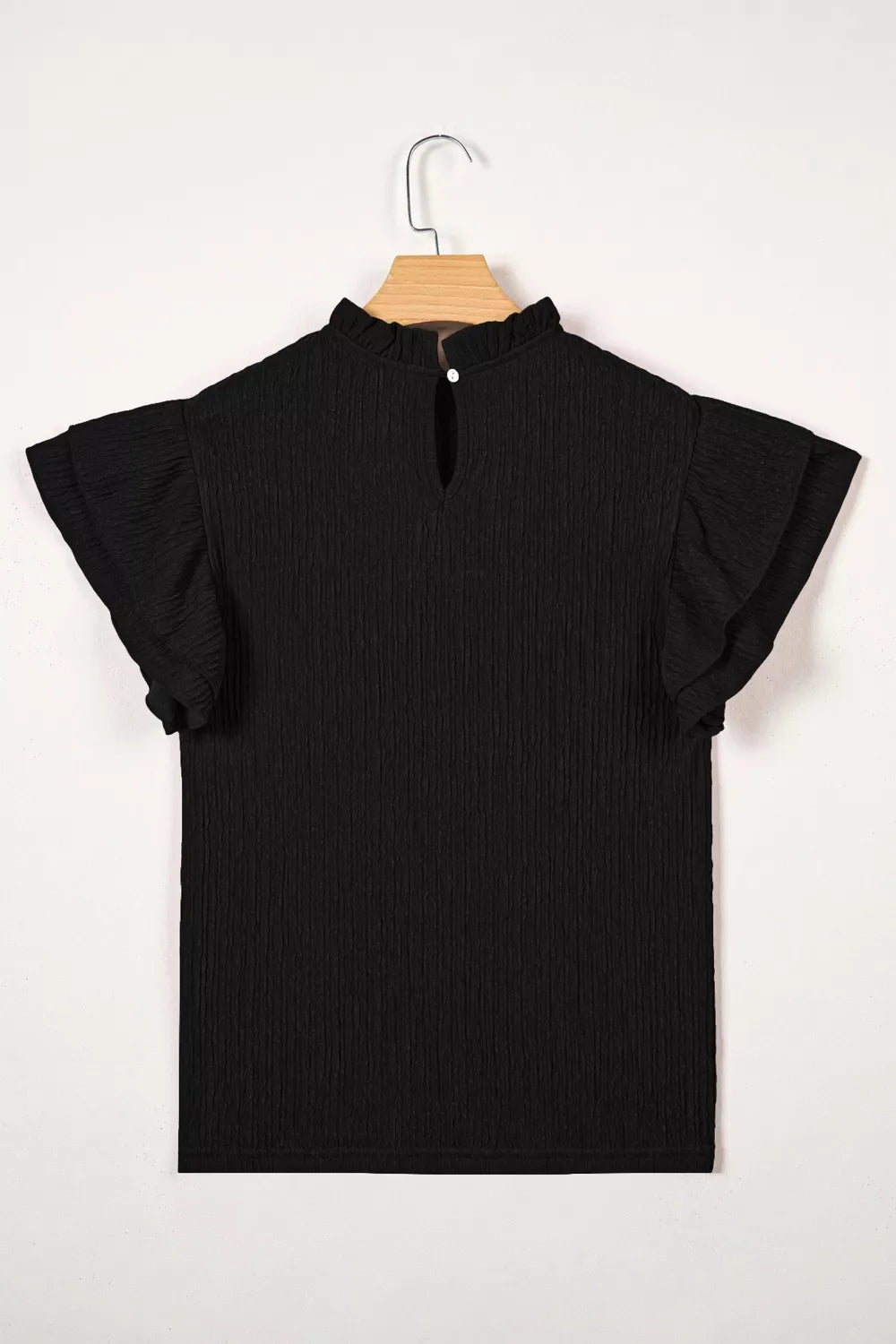 Ruffle Sleeve Textured Blouse