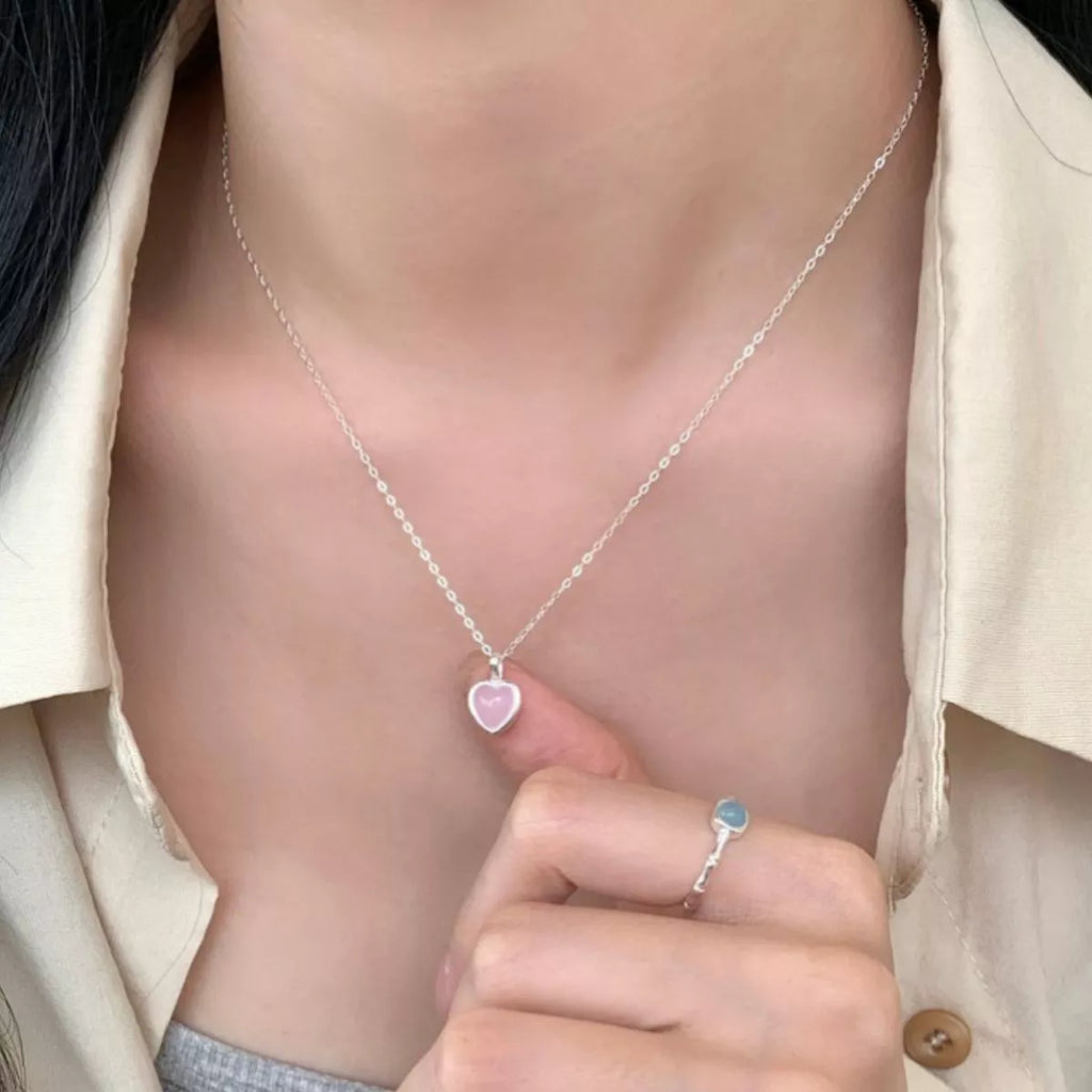 925 Sterling Silver Heart Pendant Necklace