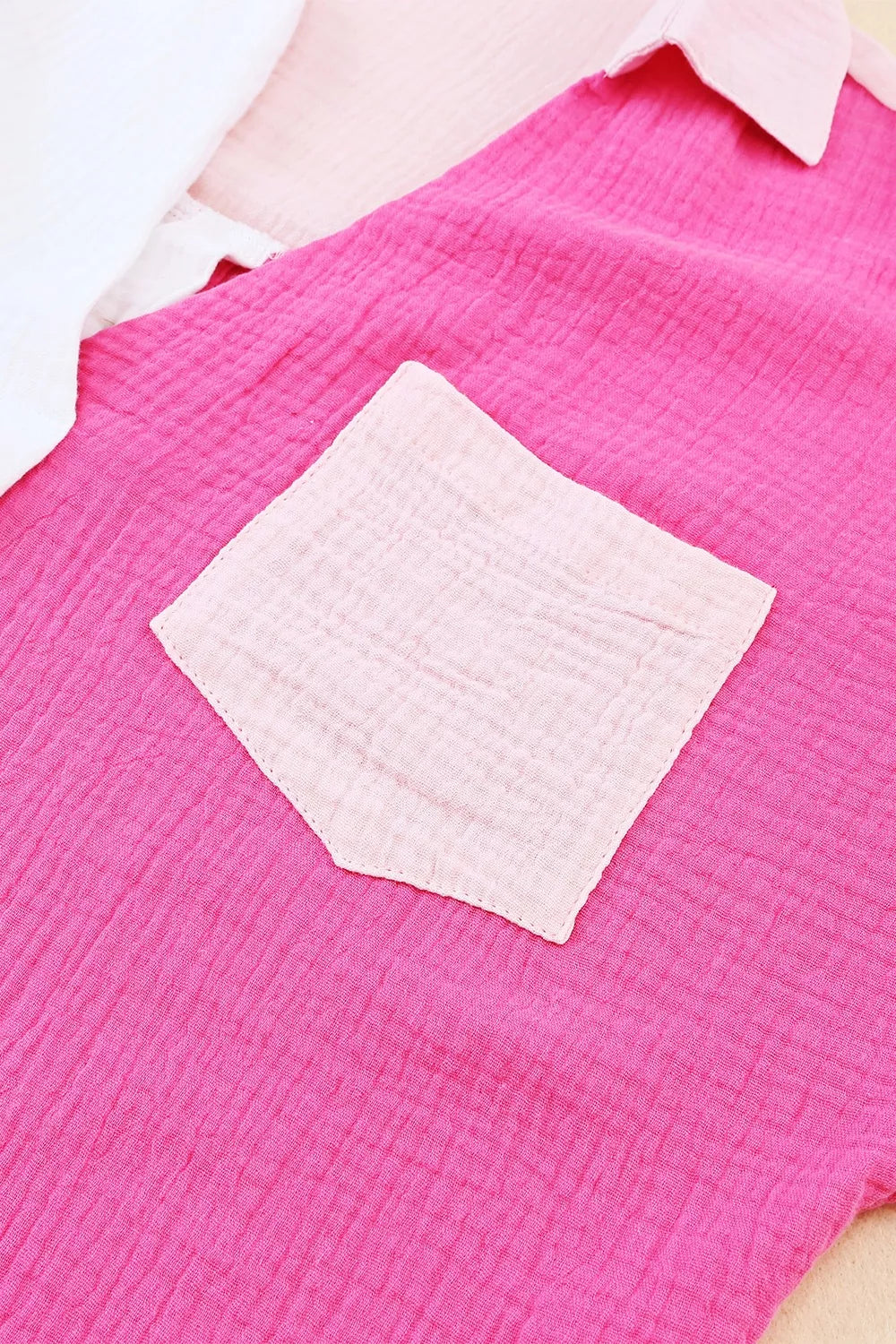 Color Block Casual Button Up Shirt