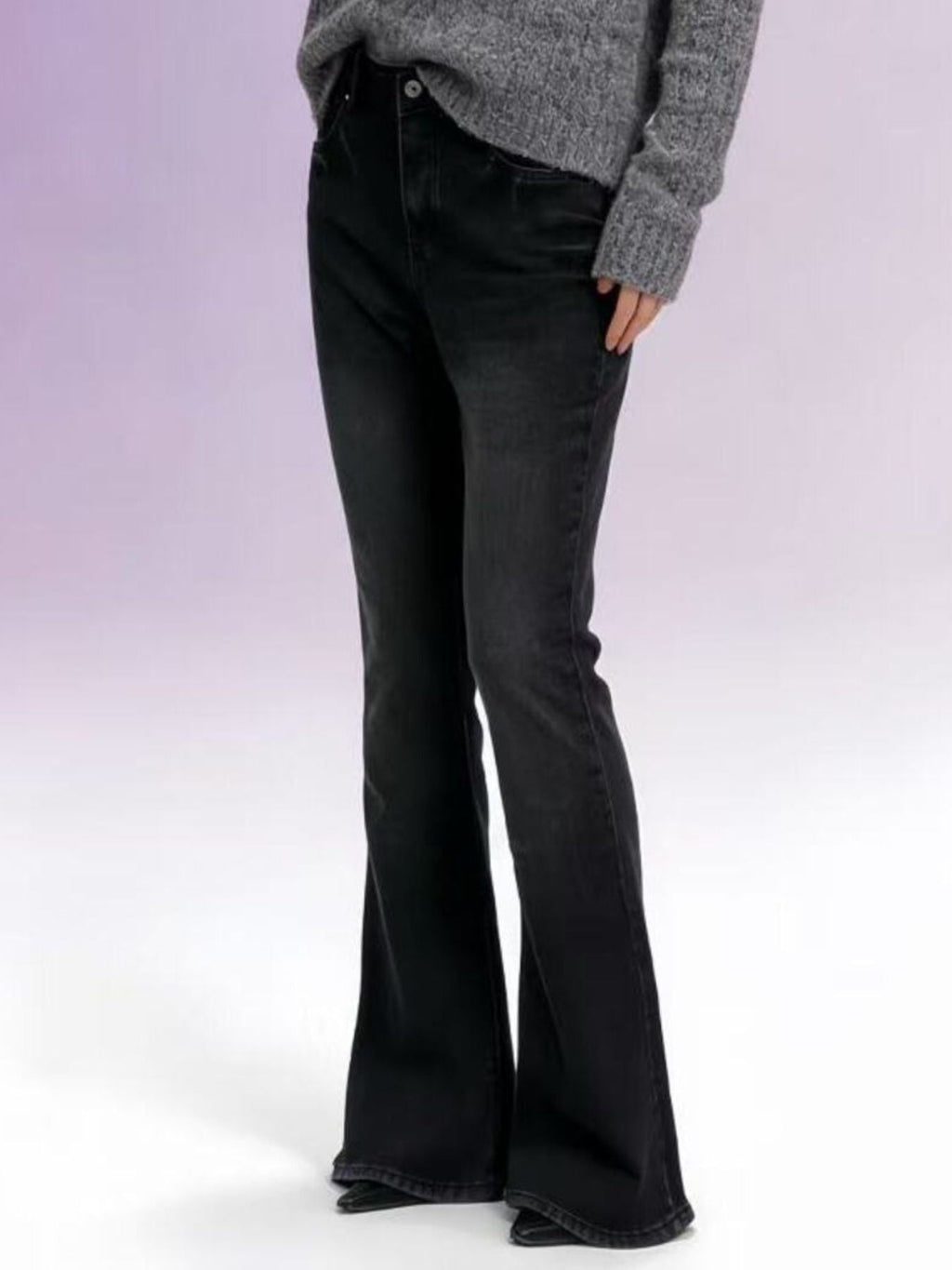 Full Size Vintage Wash High-Waisted Flare Jeans Plus Size