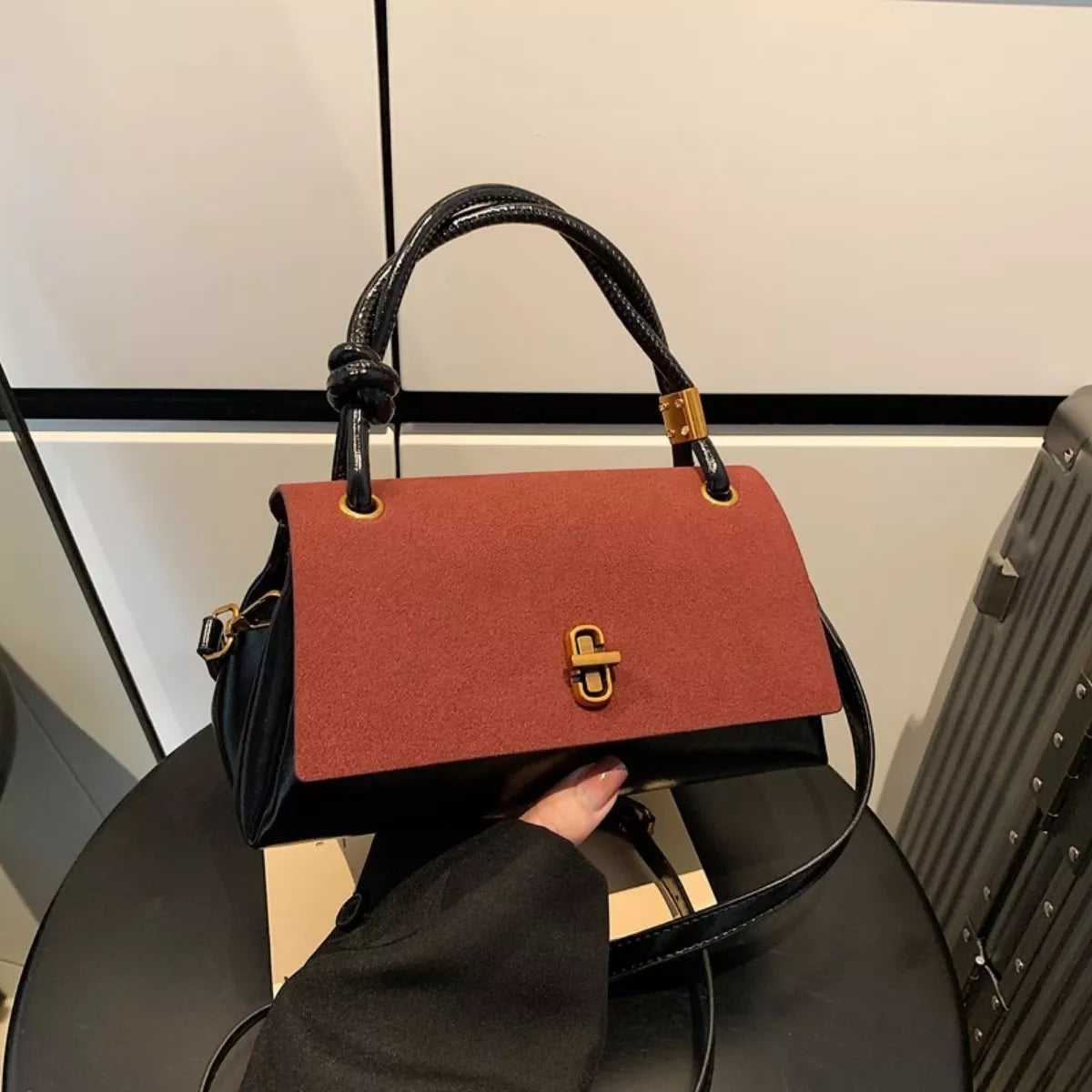 Flap Crossbody Bag with Top Handle
