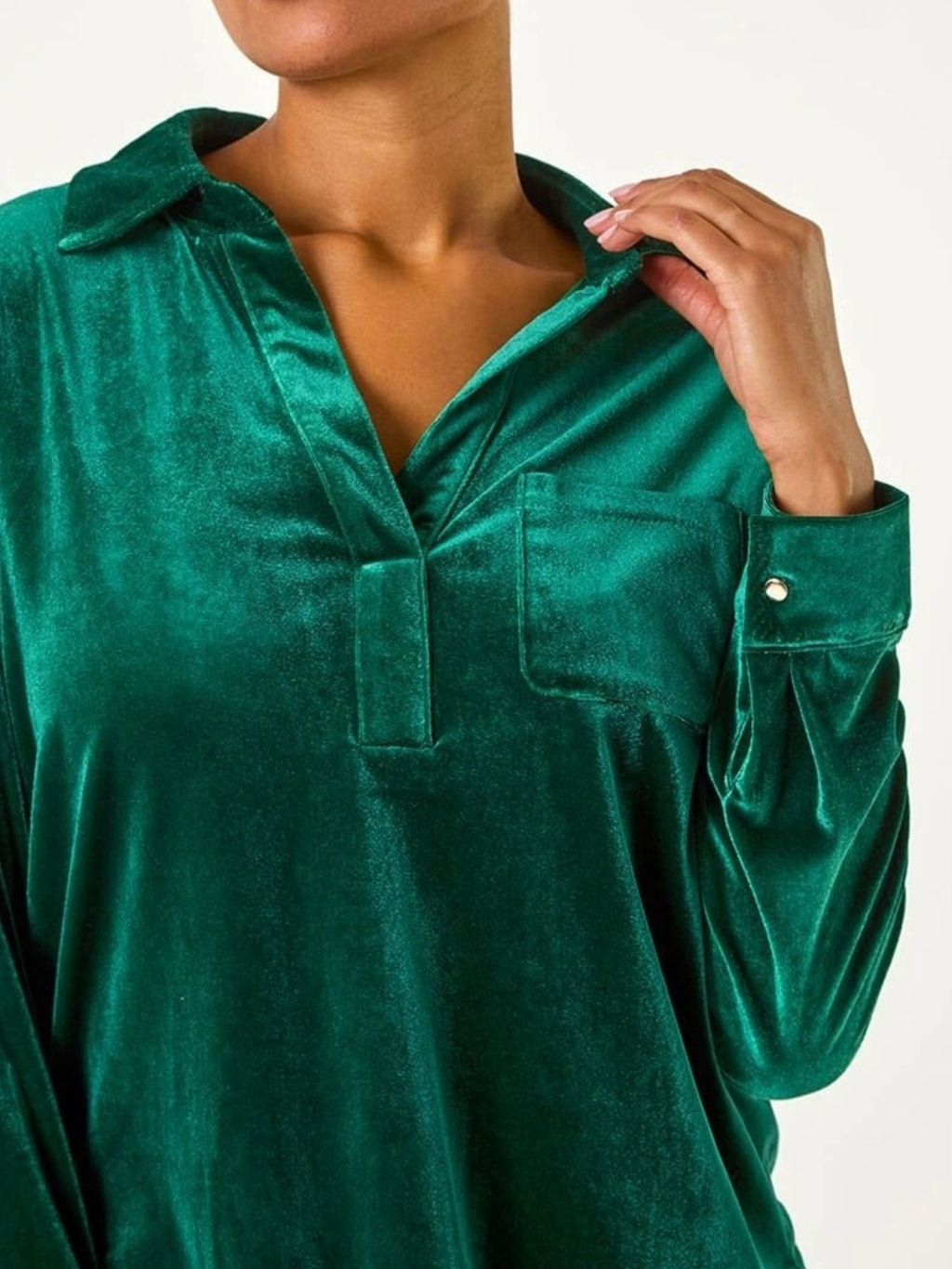 Velvet Long Sleeve Blouse