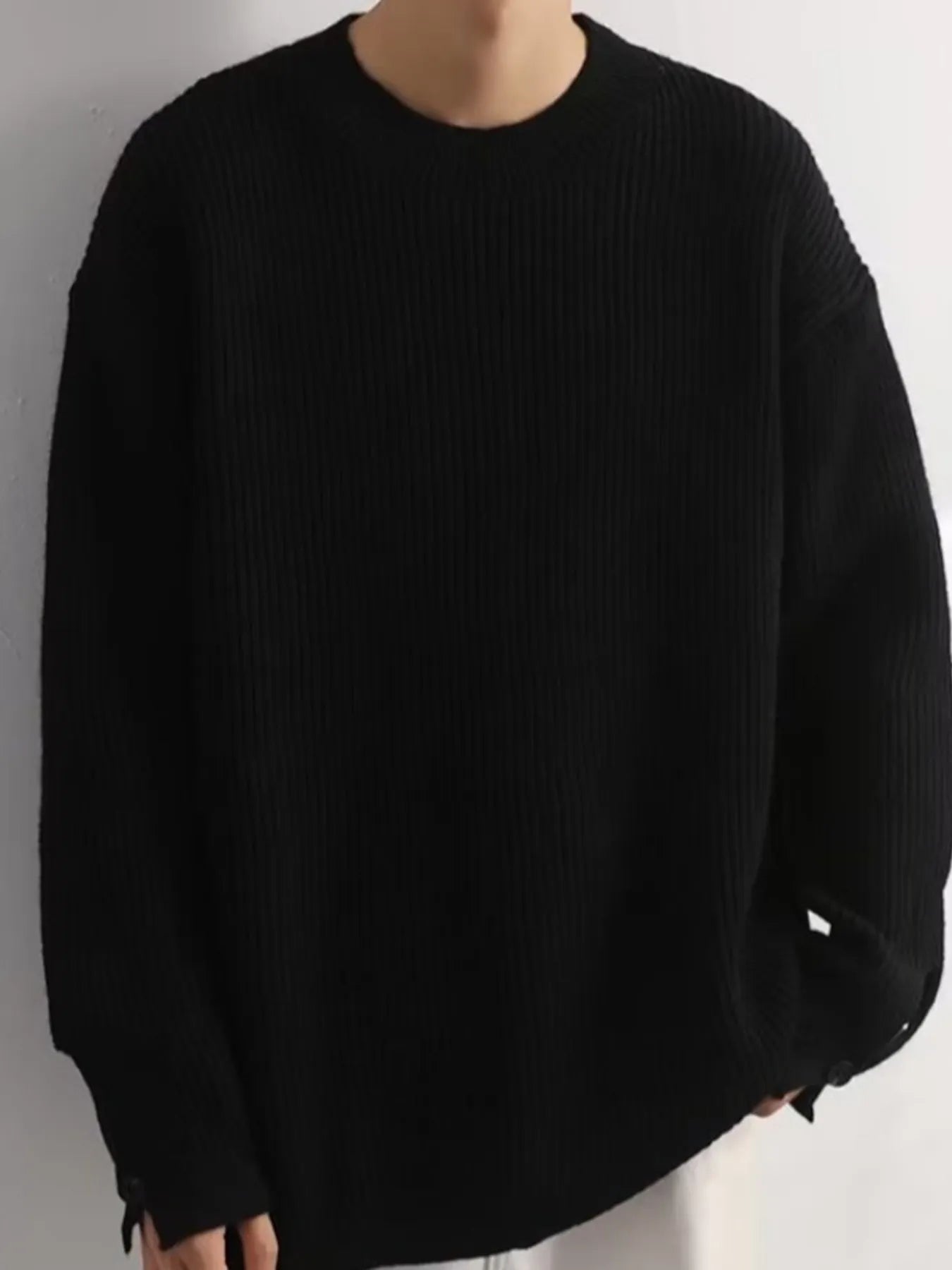 Men's Oversized Ribbed Long Sleeve Sweater