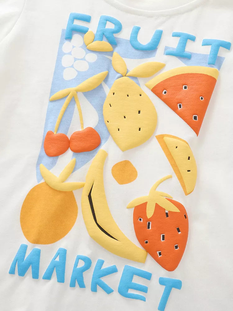 Children's Fruit Market Graphic Tee and Gingham Shorts Set