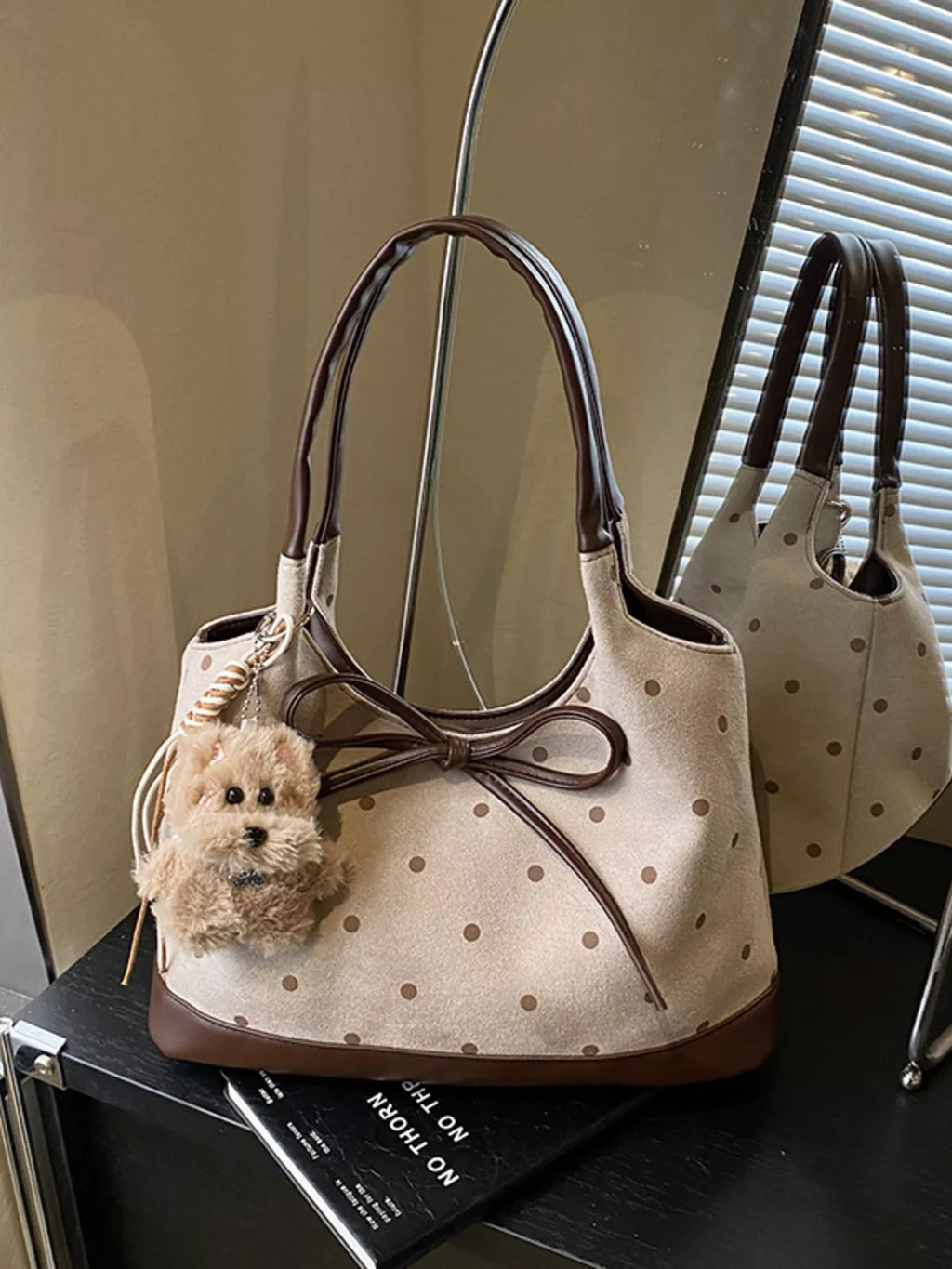 Polka Dot Bow Shoulder Bag