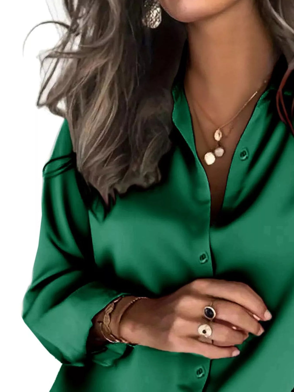 Satin Button-Down Shirt