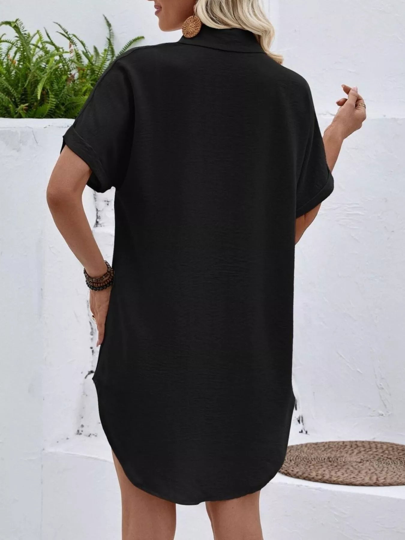 Relaxed Fit Button-Down Longline Shirt