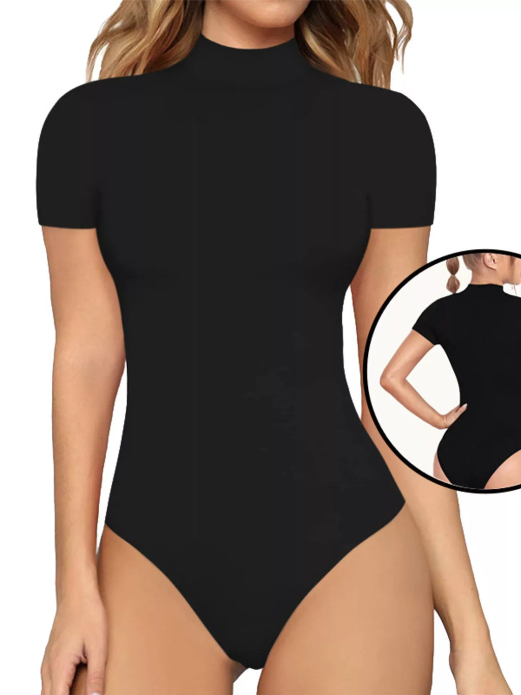 Mock Neck Short Sleeve Bodysuit