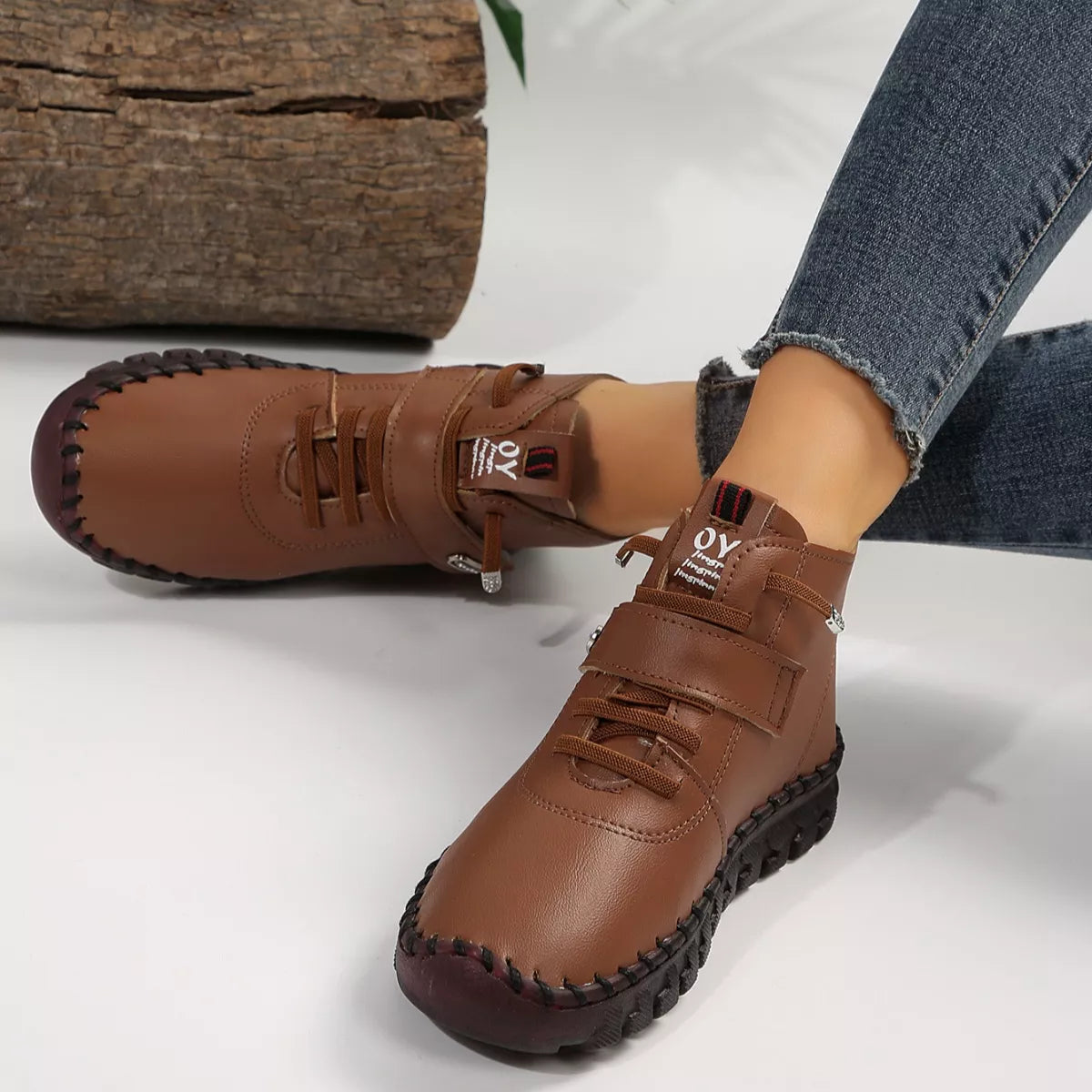 Lace Up Platform Ankle Boots