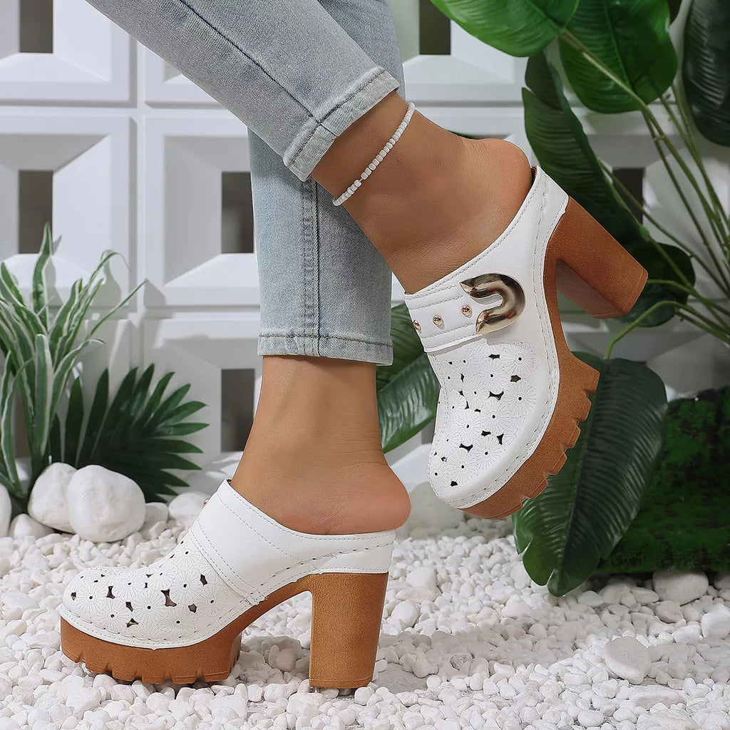 Round Toe Block Heels Sandals