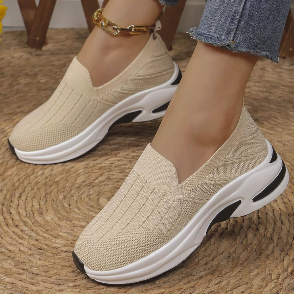 Round Toe Mesh Slip-Ons