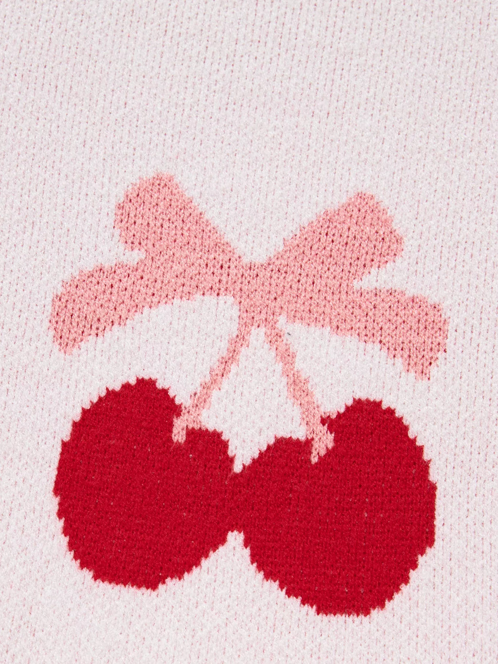 Cherry Pattern Drop Shoulder Sweater