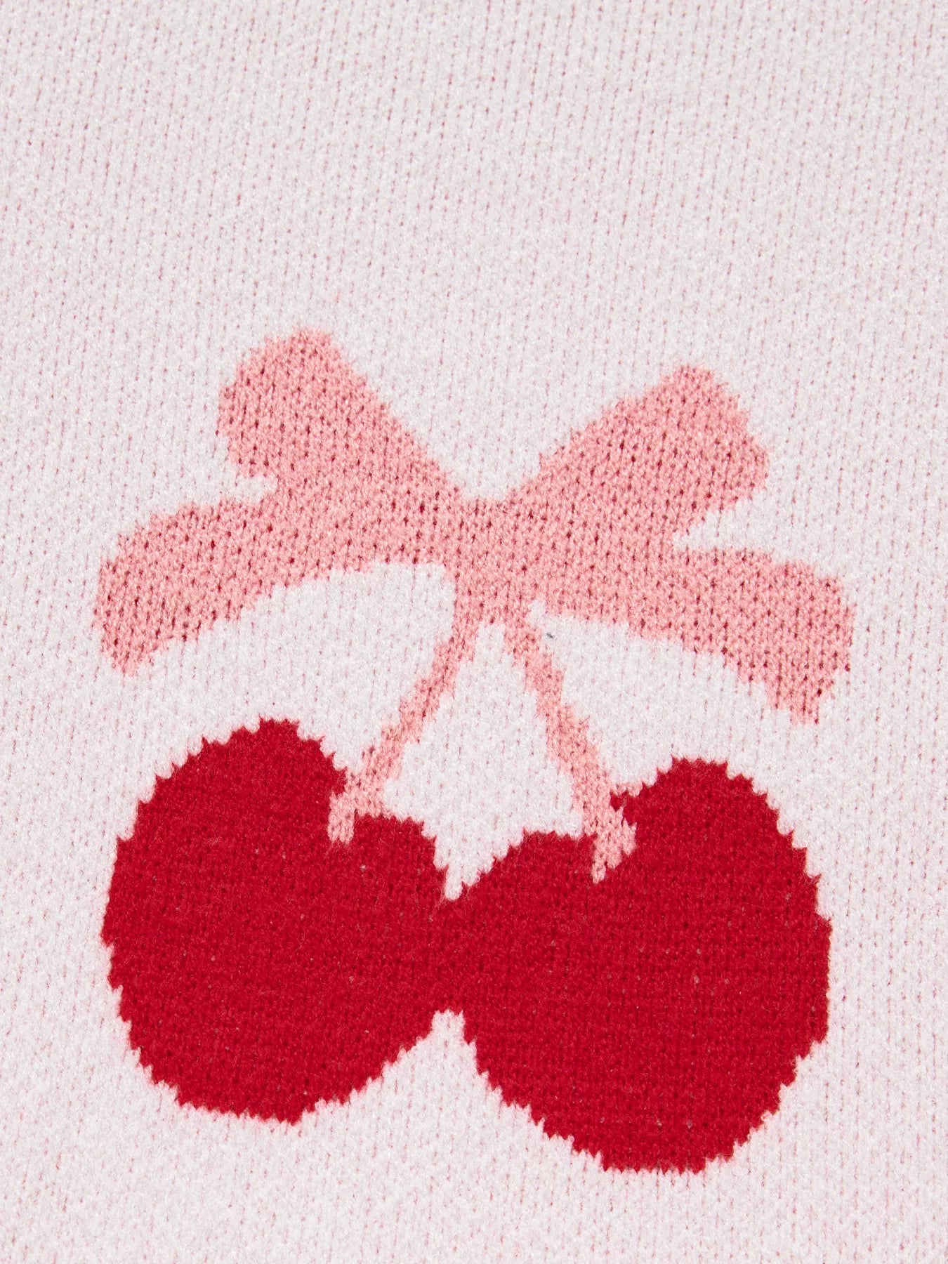 Cherry Pattern Drop Shoulder Sweater