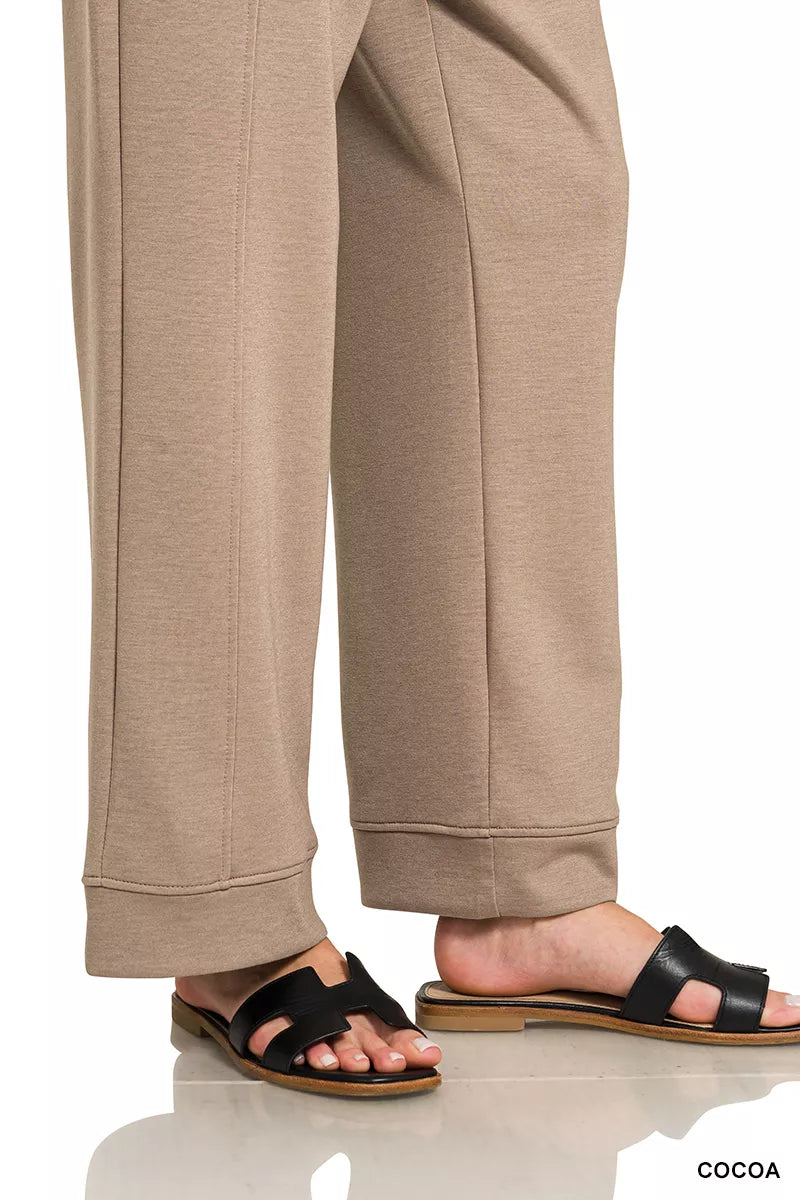 Zenana Scuba 3/4 Sleeve Pullover & Pants Set