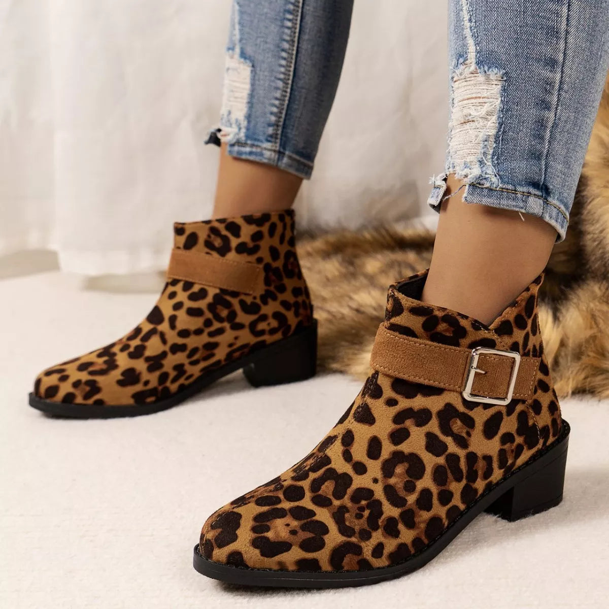 Point Toe Block Heels Boots