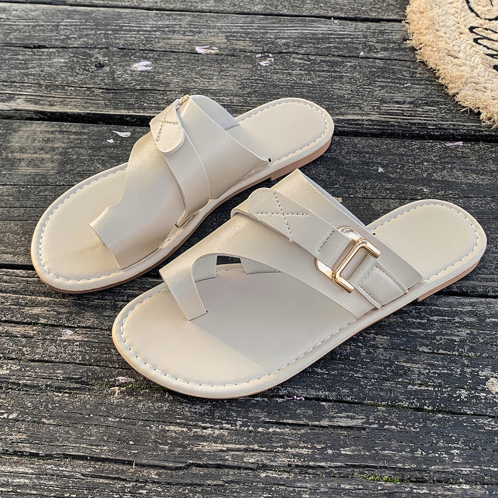 Toe Loop Buckle Decor Sandals