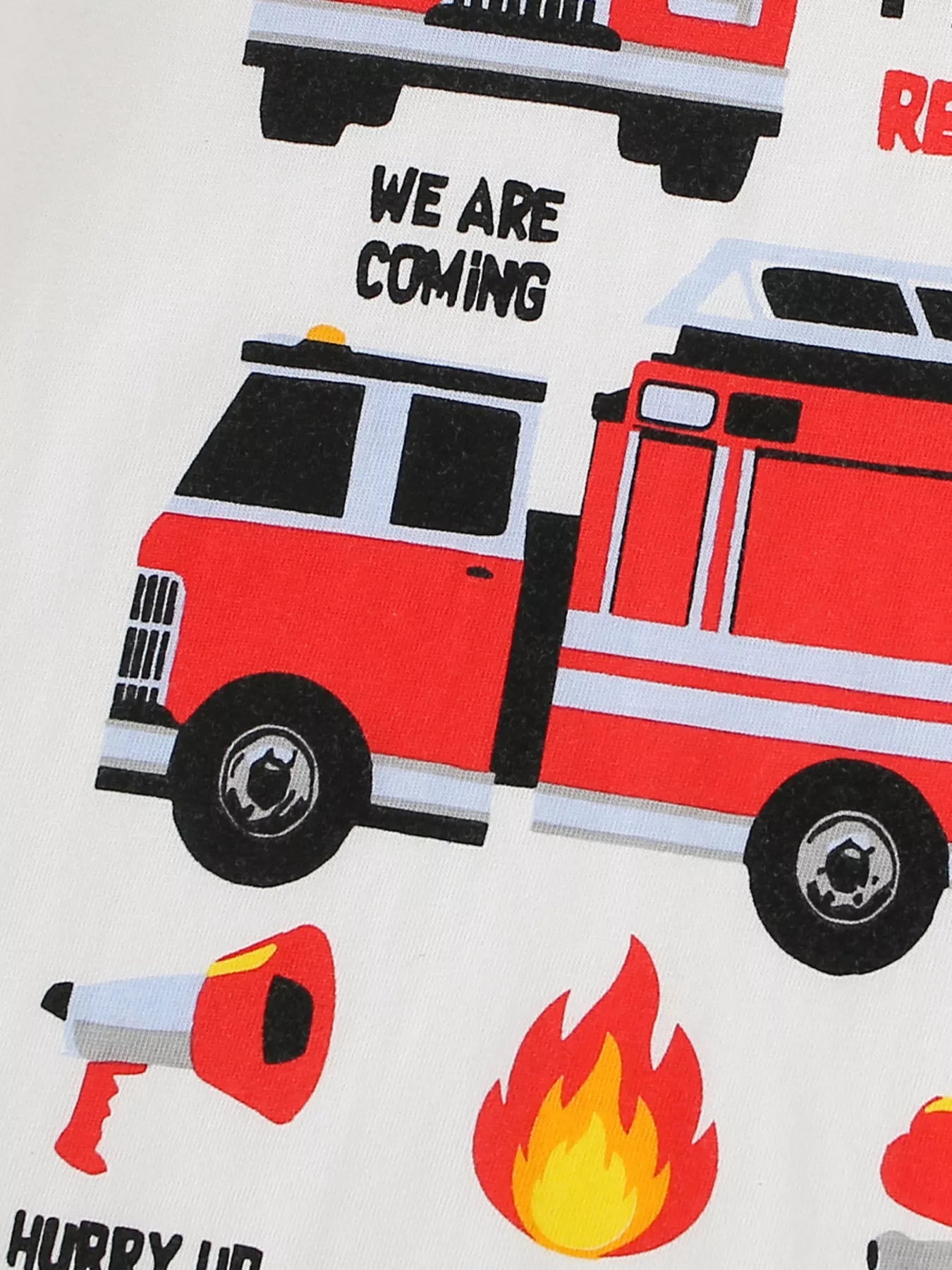 Children's Fire Truck Graphic Short Sleeve T-Shirt