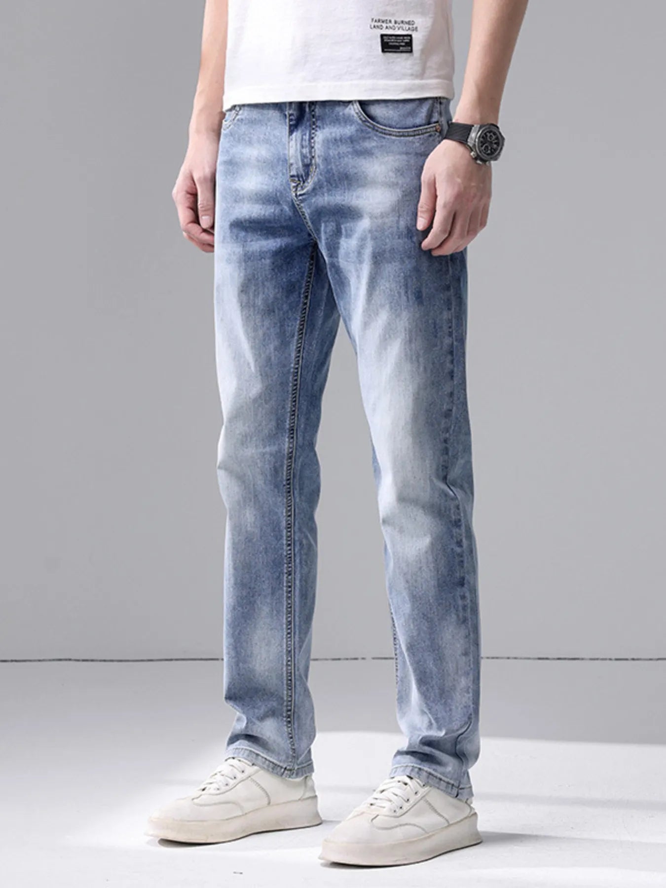 Men's Washed Slim Fit Jeans