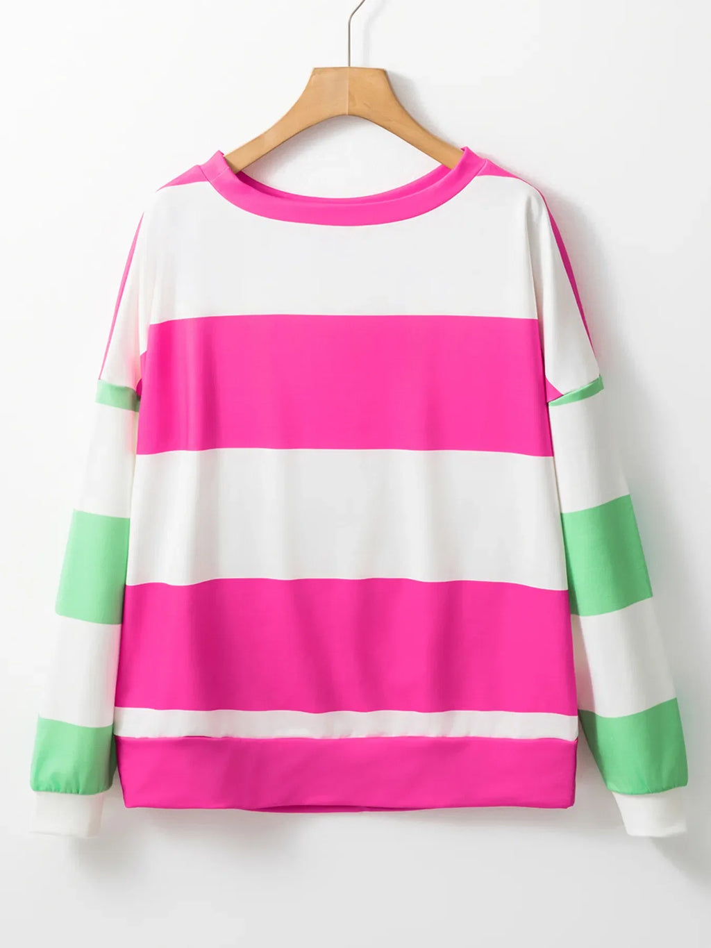 Color Block Drop Shoulder Long Sleeve Top