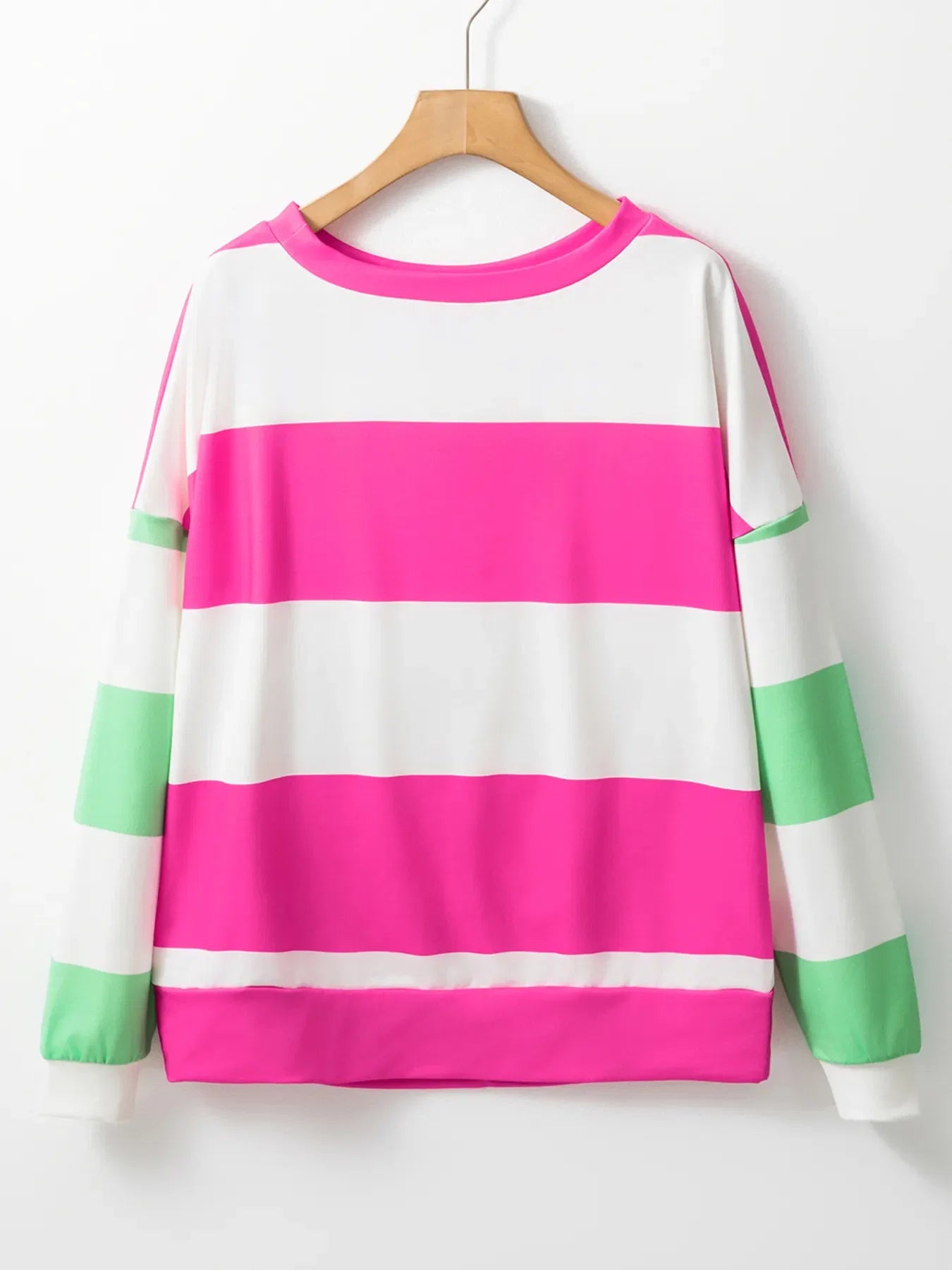 Color Block Drop Shoulder Long Sleeve Top