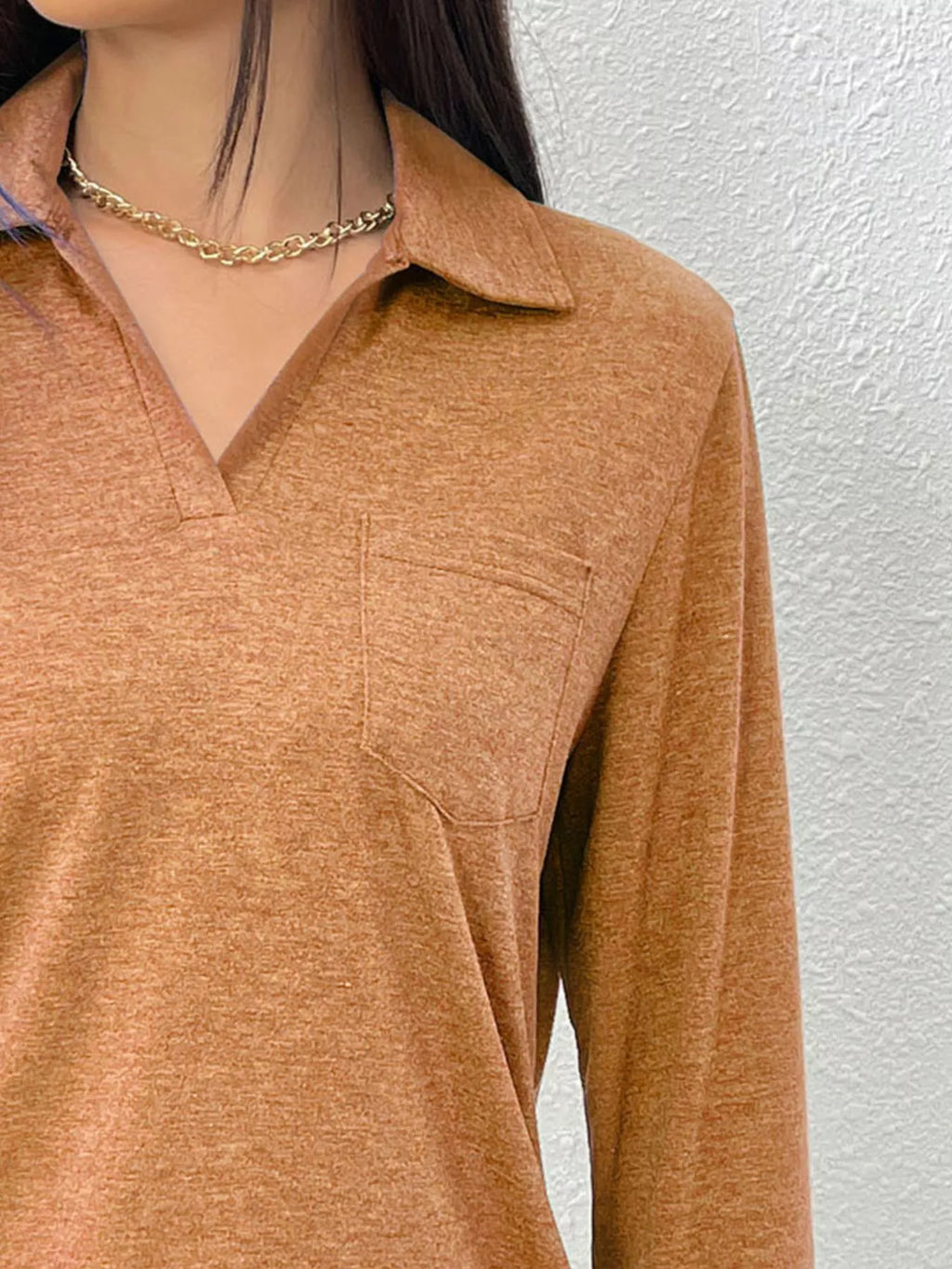 Casual Long Sleeve Polo T-Shirt