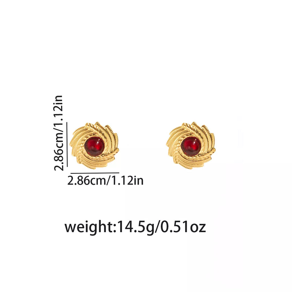 18K Gold-Plated Spiral Statement Earrings
