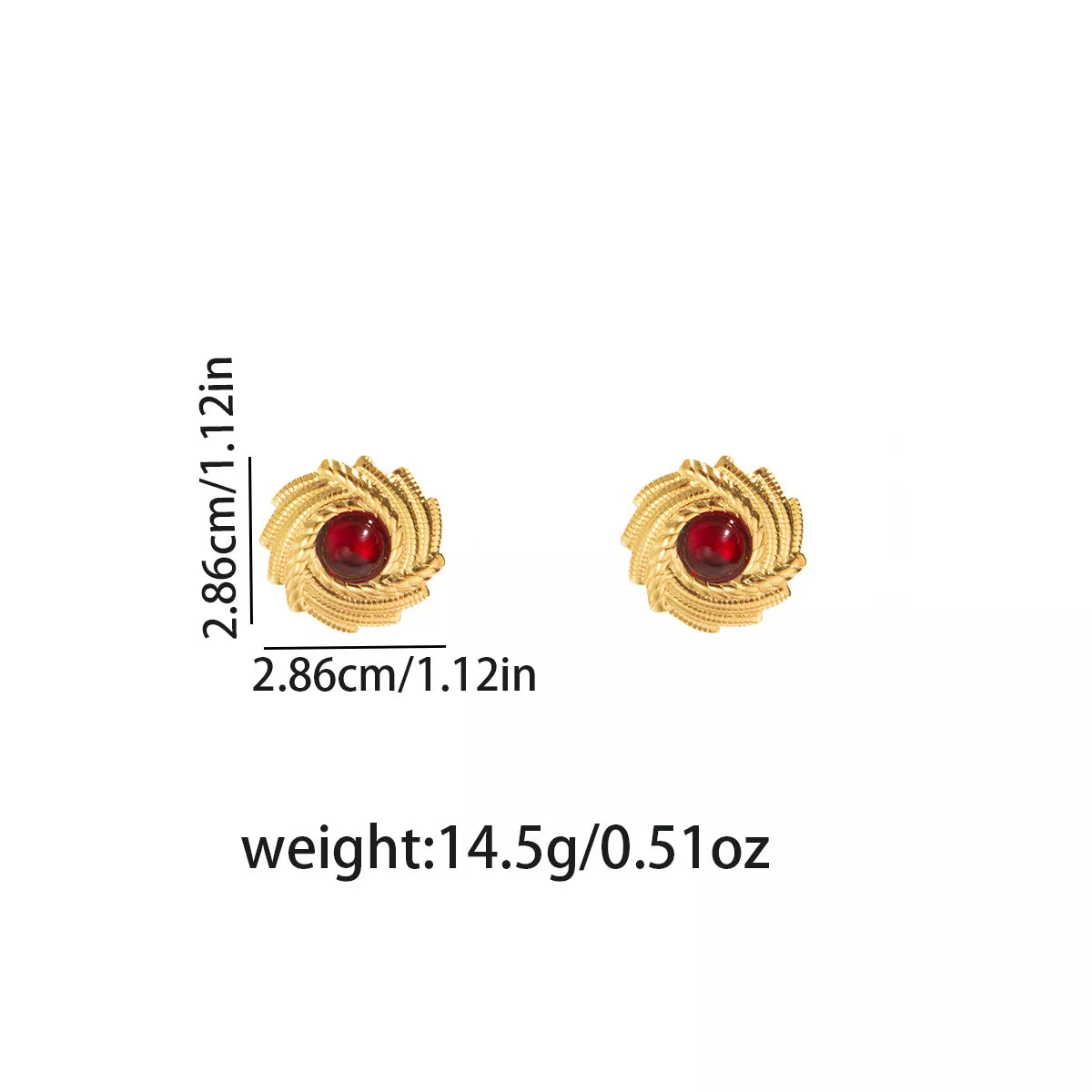 18K Gold-Plated Spiral Statement Earrings