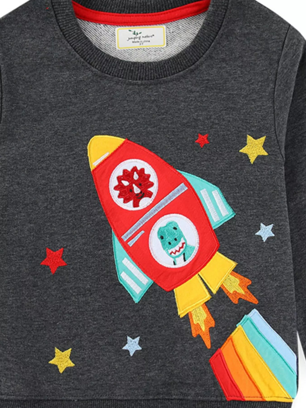 Children's Rocket Applique Crew Neck Sweatshirt