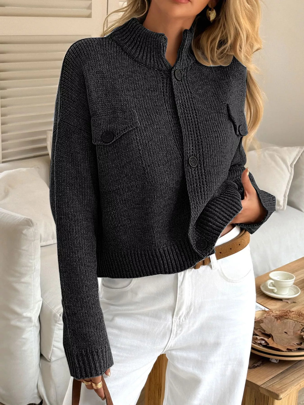 Button-Down Knit Cardigan