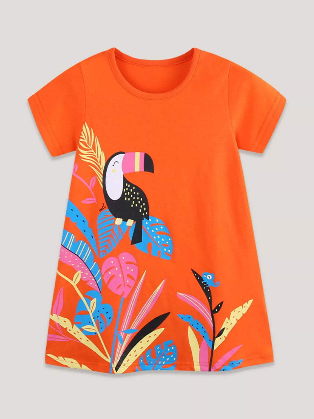 Children's Toucan Print Casual Dress