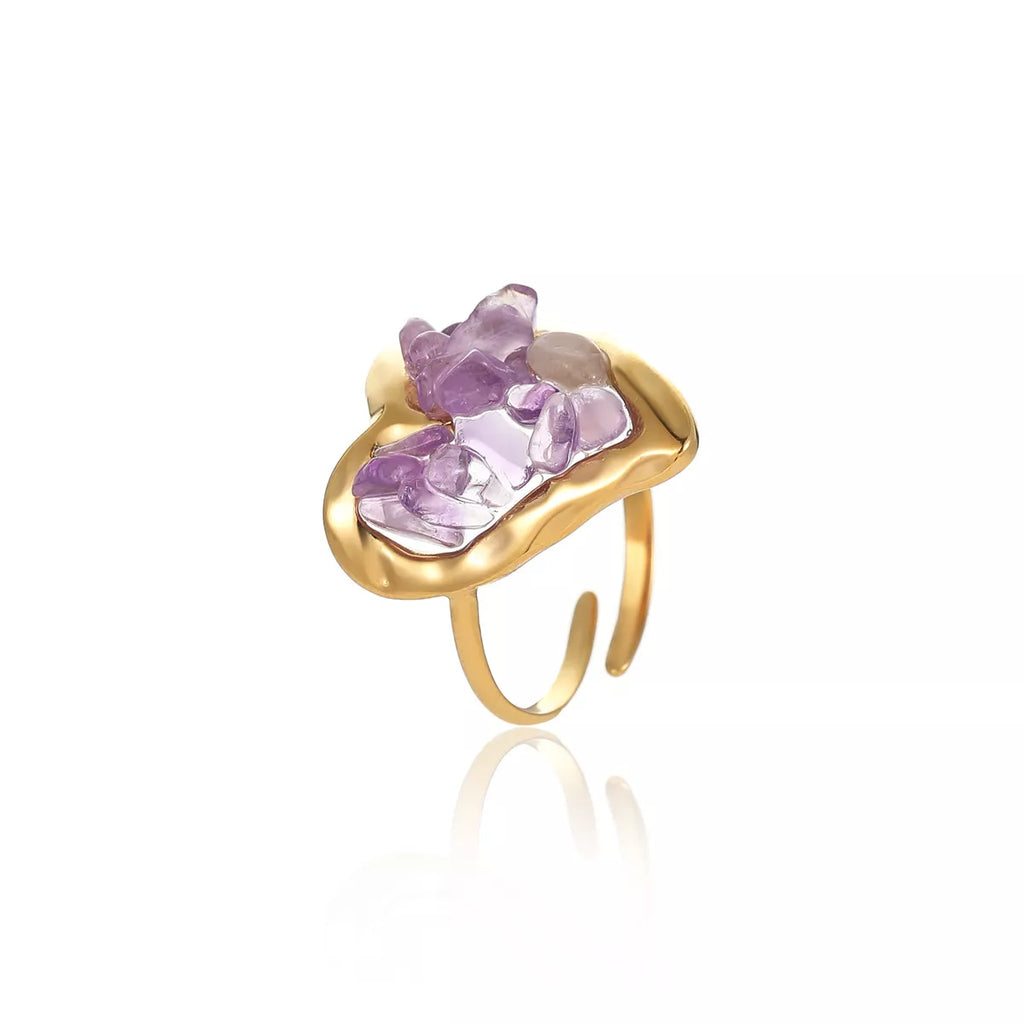 18K Gold-Plated Heart-Shaped Ring
