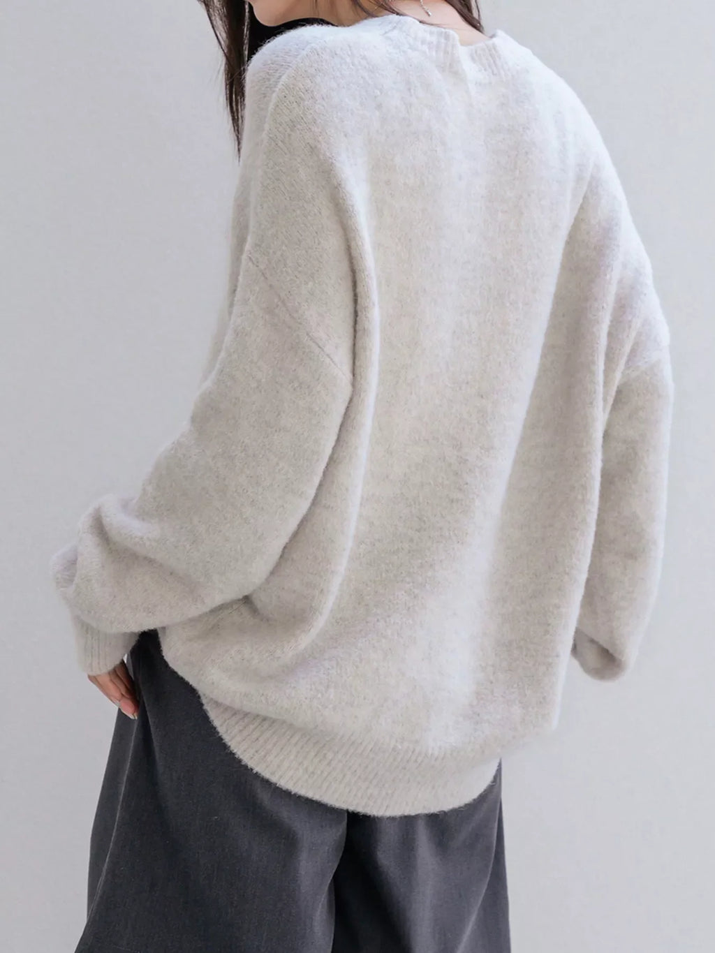 Full Size Cozy Knit Round Neck Oversized Sweater Plus Size