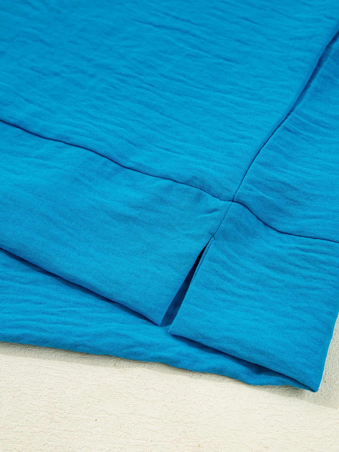 Textured Frill Smocked V-Neck Blouse