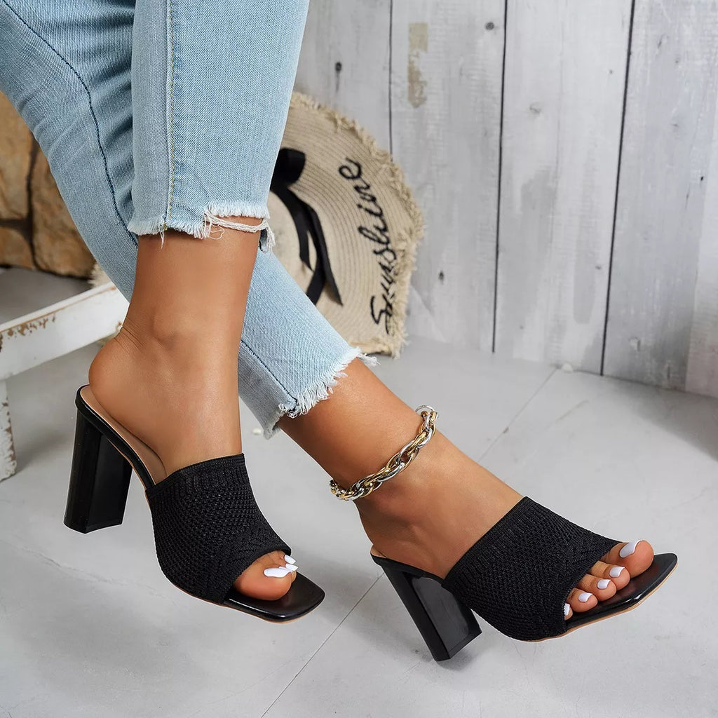 Open Toe Block Heels Sandals