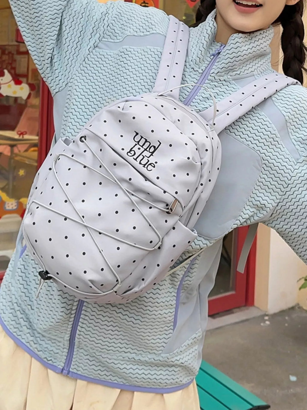 Polka Dot Lightweight Backpack Bag