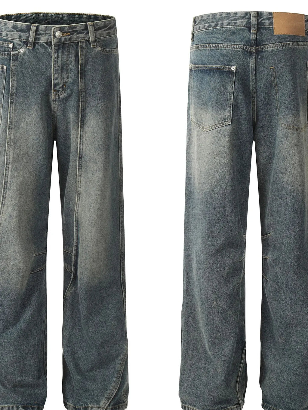 Men's Vintage Washed Wide Leg Baggy Jeans