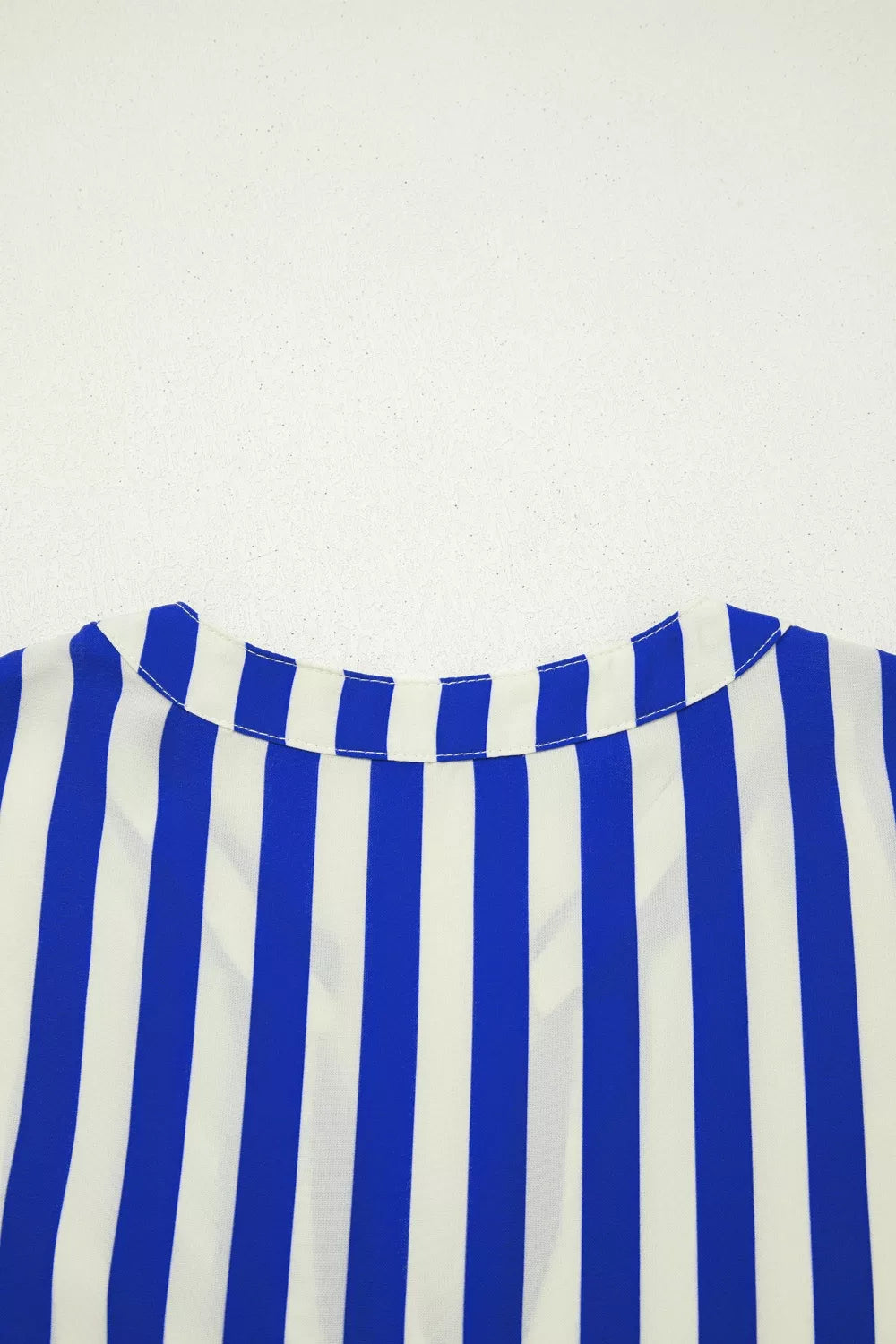 Stripe Balloon Sleeve Loose Button Up Shirt