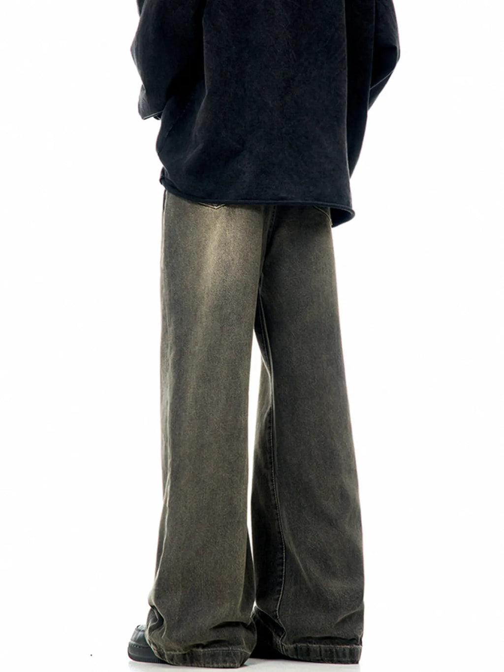 Men's Text Print Wide Leg Jeans