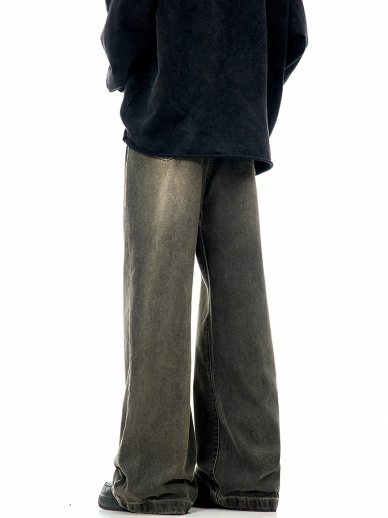 Men's Text Print Wide Leg Jeans