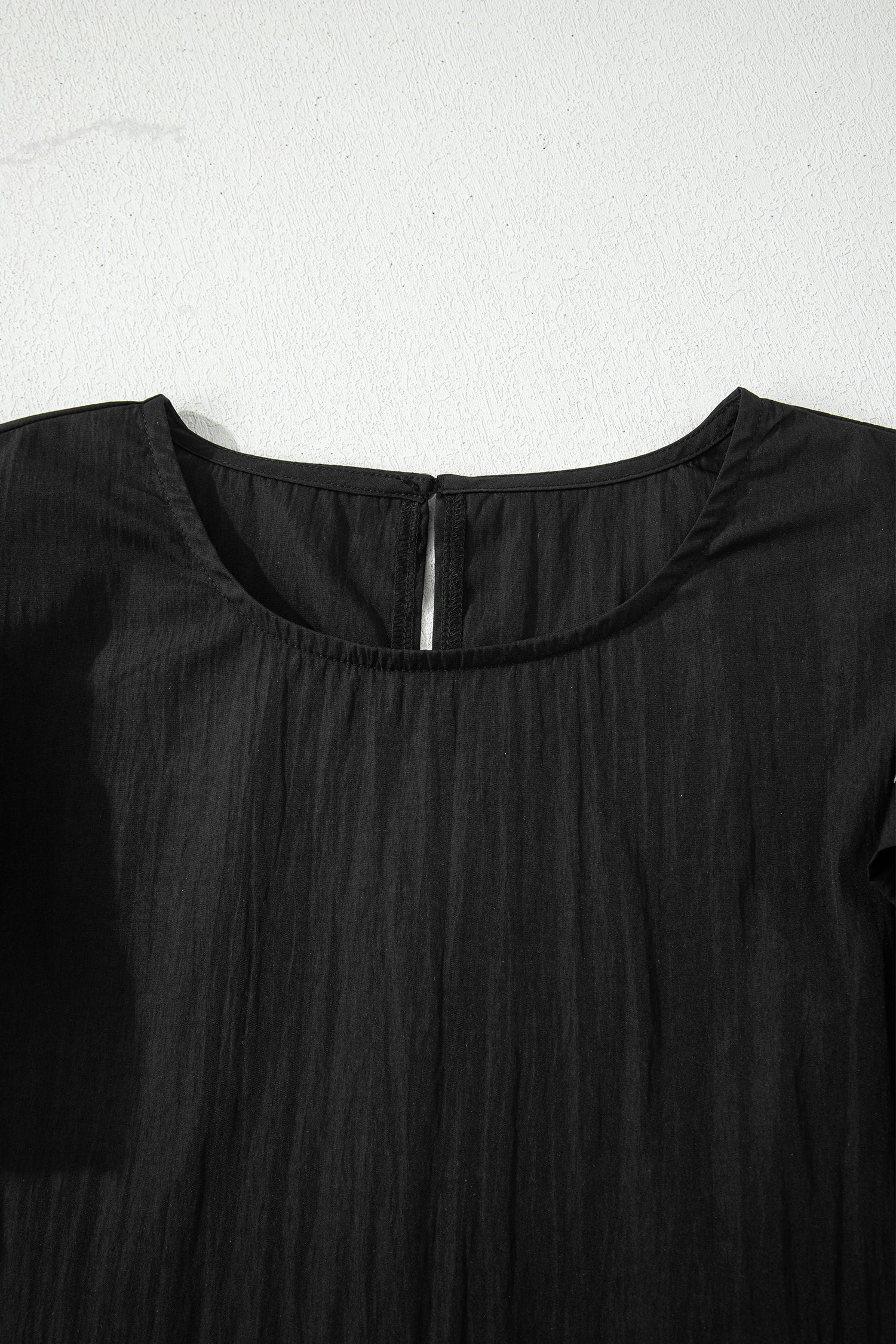 Contrast Trim Ruffle Short Sleeve Blouse